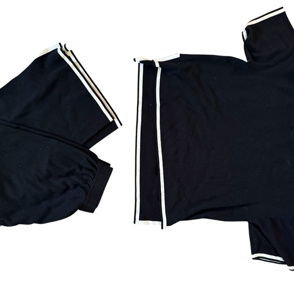 Black and White Striped Loungewear Set